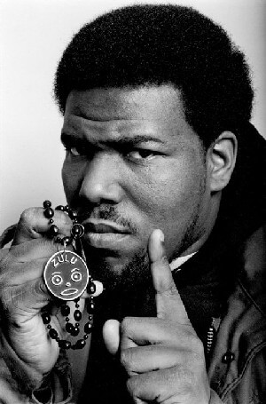 A portrait picture of Afrika Bambaataa